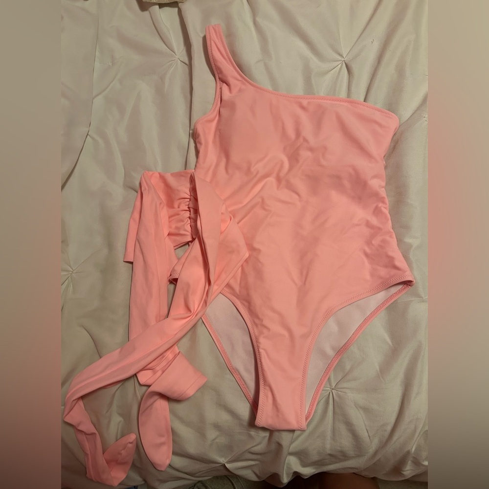 SHEIN One-Shoulder Tie One-Piece Swimsuit